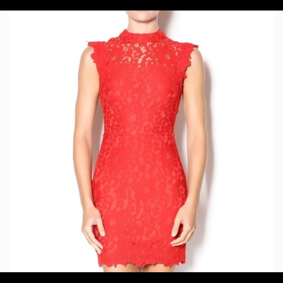 Hommage from Los Angeles bright red mini backless cocktail dress - Picture 2 of 7